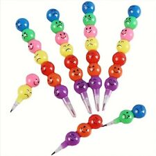 5x SMILEY STECKBLEISTIFTE ⭐️ Smiley Bleistift Steckstifte Stapelbare Bleistifte