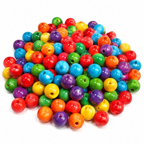 Bunte holzperlen rund - bunte,