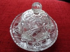 Kristall Schale mit Kuppel Deckel