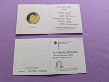 Echtheitszertifikat 20 Euro Goldmünze 2015  Deutscher Wald  LINDE Ohne Münze!!