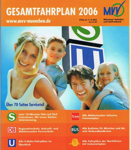 Fahrplanbuch mvv münchen 2006 - fahrplanbuch,