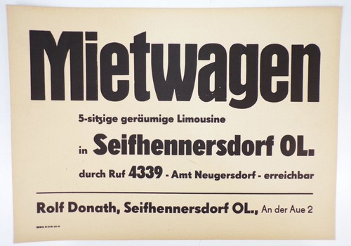 Altes schild mietwagen rolf - altes,
