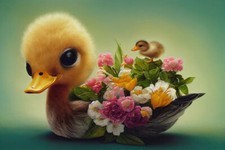 Wandbild: Nettes Entlein mit