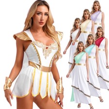 Damen Griechische Göttin Römische Kriegerin Antike Toga Kleid Halloween Kostüme