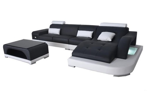Leder eck sofa - leder,