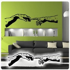 Wandtattoo Hände Wandaufkleber Michelangelo Wohnzimmer Kaffee Küche Bad WC W447 