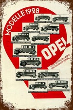 Blechschild OPEL 1928 30 x 20 cm Metallschild Retro Vintage Auto Car (0371501)