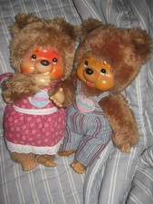 Monchhichi Monchichi Vintage WUSCHEL UND PUSCHEL Sekiguchi "Freunde für immer" !