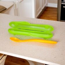 TUPPERWARE C116 TUPPERCARE SOFT-FÜTTERLÖFFEL MIT BOX GRÜN ORANGE