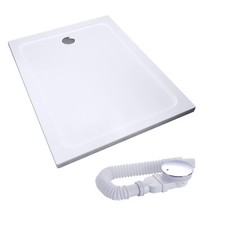 Duschtasse 80x90 Duschwanne Acrylwanne Brausewanne Bad Superflach Ablaufgarnitur