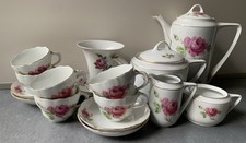 Älteres Geschirr Alt Schönwald, Rote Rose Art Deco