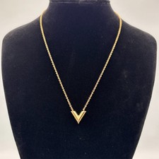 LOUIS VUITTON Essential V Halskette M61083 vergoldet Damen 42cm Designer Schmuck