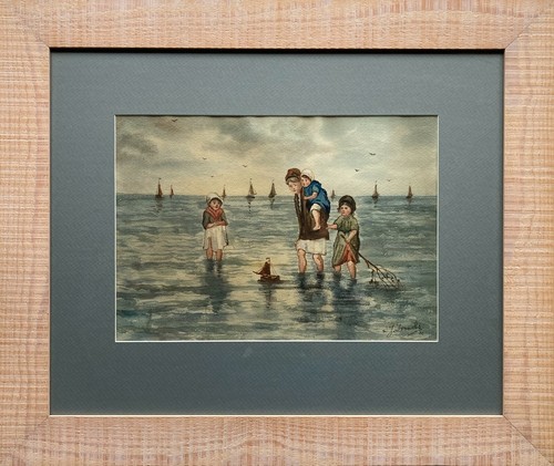 Aquarell kinder strand - kinder,