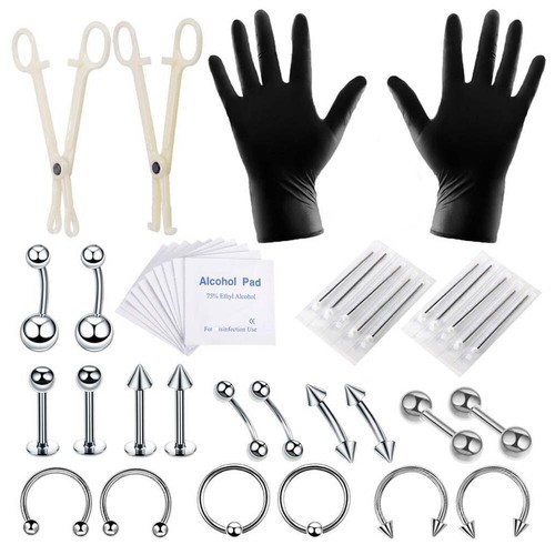 Körperpiercing set komplettes - körperpiercing-set,