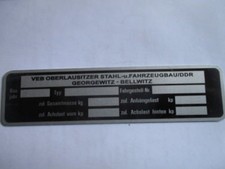 Nameplate s39 sign GDR VEB
