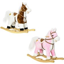 Schaukelpferd Baby Schaukeltier aus Plüsch, Baby Schaukelpferd mit Soundfunktion