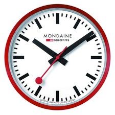 MONDAINE Wanduhr Rot