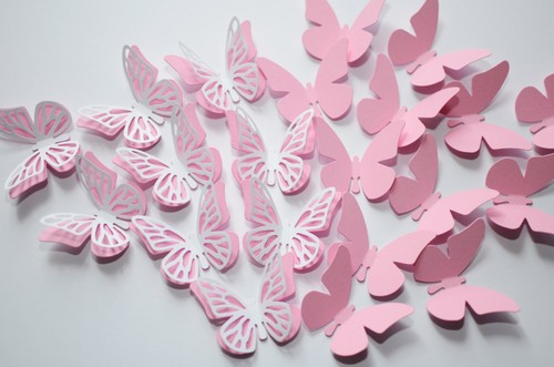 Set schmetterlinge rosa - 32, 3d