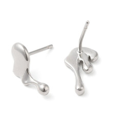 Ohrringe schmelzend fließend Ohrstecker silber Geschenk Freundin Frau Teenager