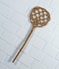 alter Teppichklopfer Weide geflochten Vintage 1960er Jahre