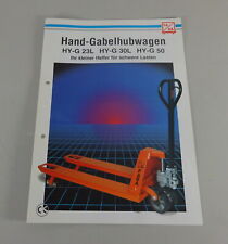 Prospekt / Broschüre FABA Hand-Gabelhubwagen HY-G 23L / 30L / 50