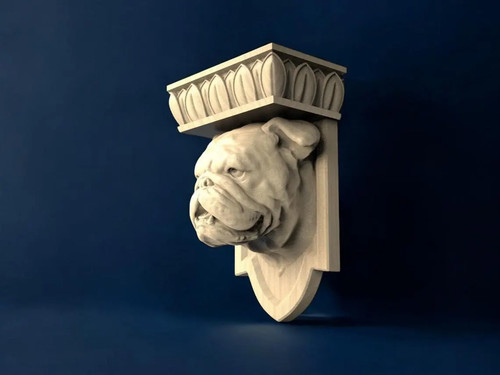 Holzkonsole bulldogge - holzkonsole, |