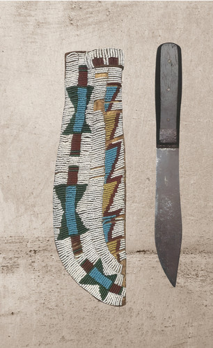 Leder fransen messerhülle - leder,