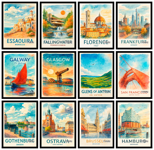Schönes stadt reise poster - poster, |
