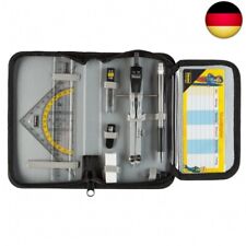 Idena 20066 - Zirkel im Etui, 11-teilig, mit Geodreieck, Lineal, Ersatzminen