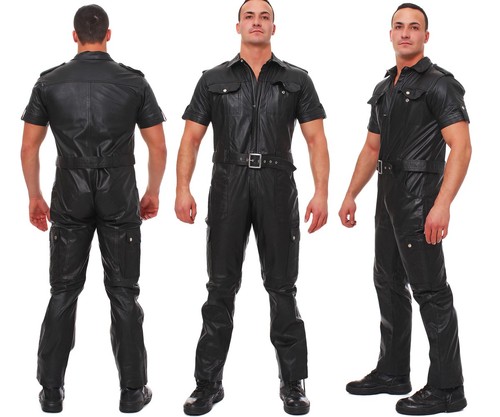 Echt leder overall catsuit - leder,