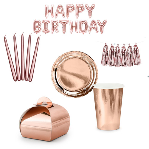 Partygeschirr rose gold - partygeschirr,
