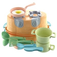 Kaemingk Kinder Spielzeug Herd mit Zubehör Bunt 8-teiliges Set - Kunststoff