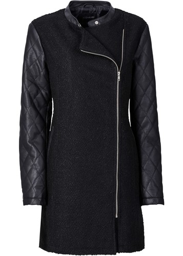 Jacke mit lederimitat - mit, lederimitat-Ärmeln