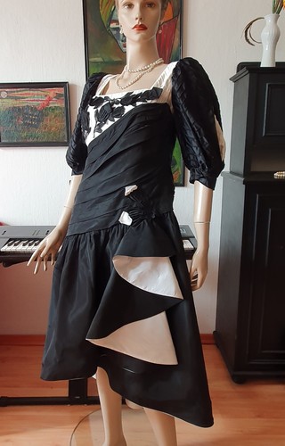 Cocktail kleid schwarz weiß - cocktail, schwarz-weiß
