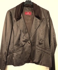 Luxus DINOMODA Baumwolle Viskose Stretch Blazer Jacke Gr. L / 42 braun