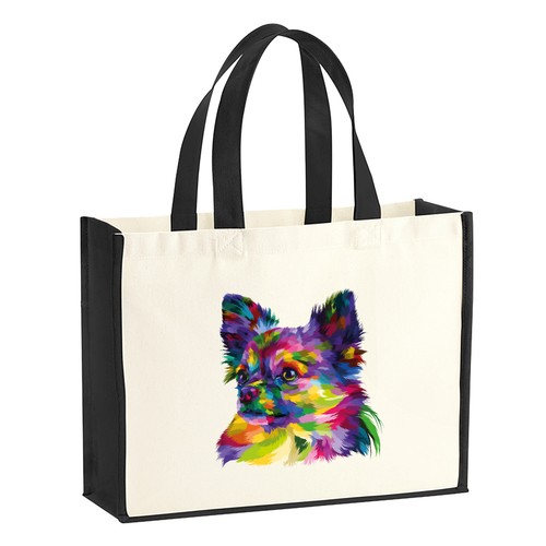 Jutetasche chihuahua colorful - jutetasche,