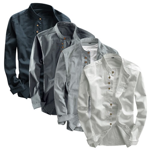 Herren hemd leinenhemd langarm - hemd,