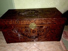 Vintage Schweizer Holz Truhe