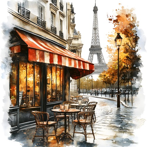 Wandbild paris cafe bistro - wandbild,