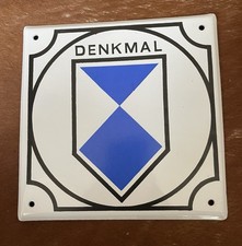Altes Emailleschild Denkmal