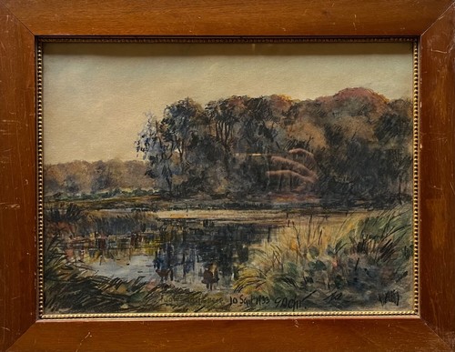 Gouache 1933 uferlandschaft - 1933,
