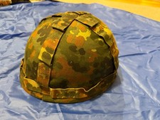 Original Bundeswehr M1 Stahlhelm Gr. 57-61 mit Flecktarnbezug Innenfutter defekt