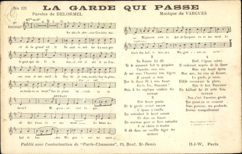 Lied garde qui passe - lied,