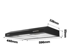 CIARRA 60cm Visier Dunstabzugshaube Unterbau Dunstabzugshauben Wandmontage Matt Schwarz 