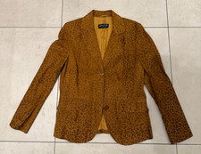 brauner Wildleder-Blazer mit Leopardenmuster von Walter