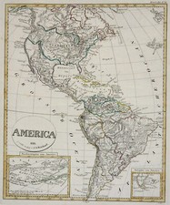 Amerika Original Kupferstich