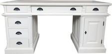Casa Padrino Luxus Schreibtisch Kiefer Massiv England Weiß 160 cm - Sekretär
