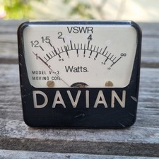 Davian Model V-3 Moving Coil Wattmeter VSWR Radio Antenne Messgerät