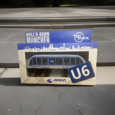 Holzeisenbahn Tiny Trainz Anhänger München U6 Eisenbahn Miniatur