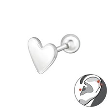 Tragus Helix Ohrpiercing 925 Sterling Silber mit Herz